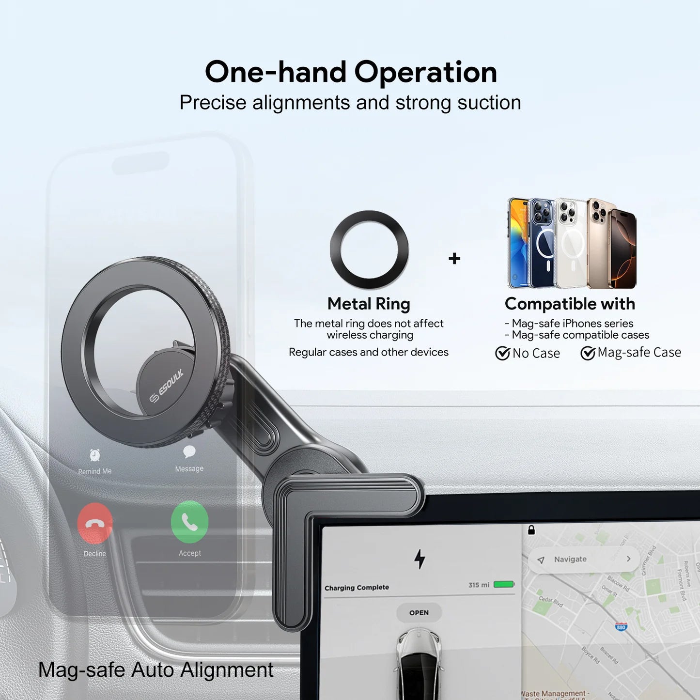 Esoulk Car Screen Magnetic Phone Holder For Tesla (Only Ground Shipping)