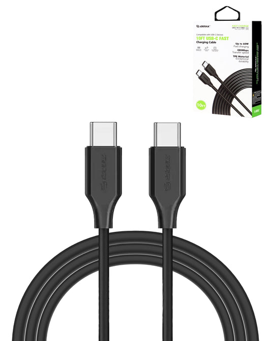 Esoulk EK1005 USB C-C Charging Cable (BLACK) (10ft) (60W) (Only Ground Shipping)