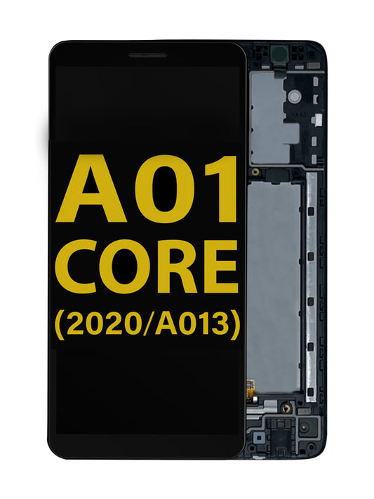 SGA A01 Core 2020 (A013) Screen Assembly (With The Frame) (Refurbished) (Black)