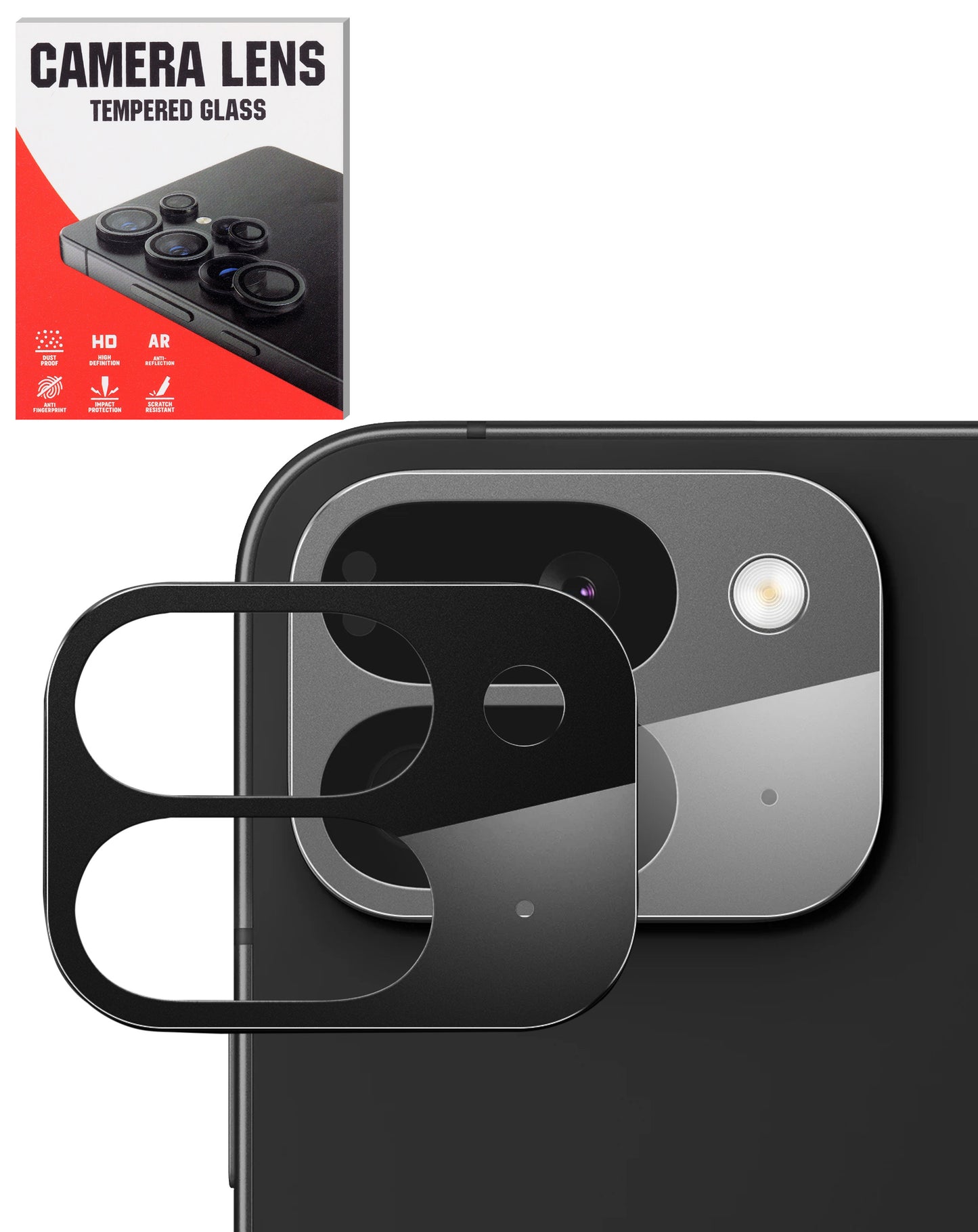 Back Camera Tempered Glass for Google Pixel 9 Pro Fold (BLACK)