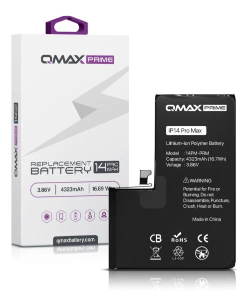 QMAX Prime iPhone 14 Pro Max Replacement Battery (4323 mAh)