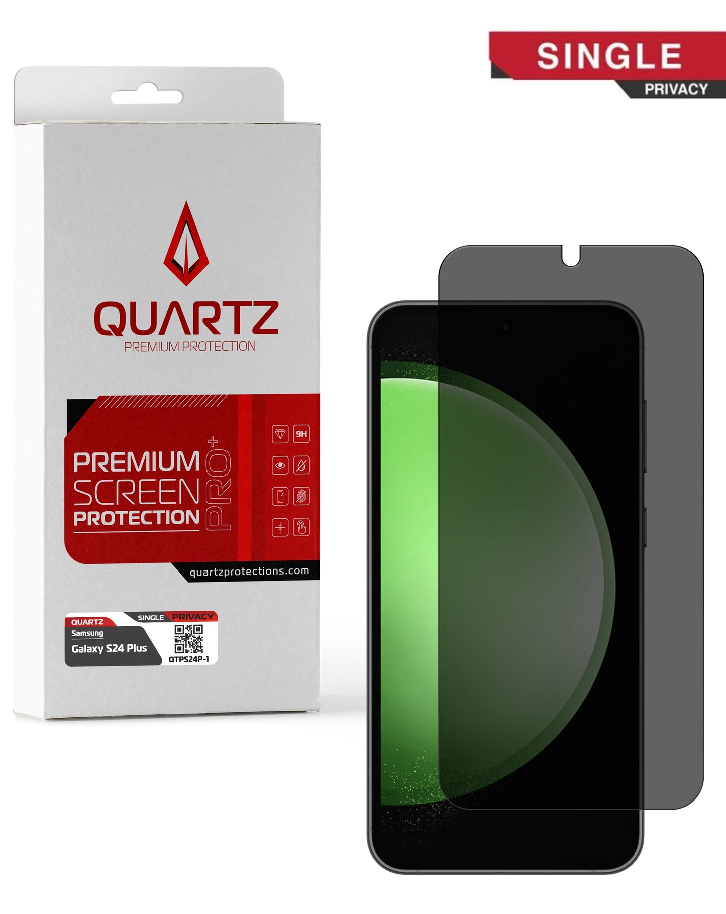 QUARTZ Privacy Tempered Glass for Galaxy S24 Plus / S25 Plus (Single Pack)
