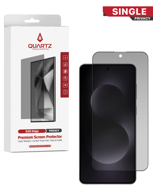 QUARTZ Privacy Tempered Glass for Galaxy S25 Edge (Single Pack)