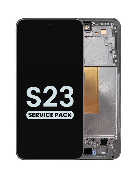 OLED Assembly with Frame for Galaxy S23 S911 (PHANTOM BLACK) (Service Pack)