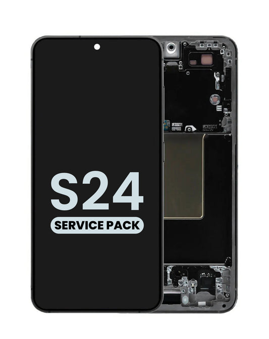 OLED Assembly with Frame for Galaxy S24 S921 (ONYX BLACK) (Service Pack)