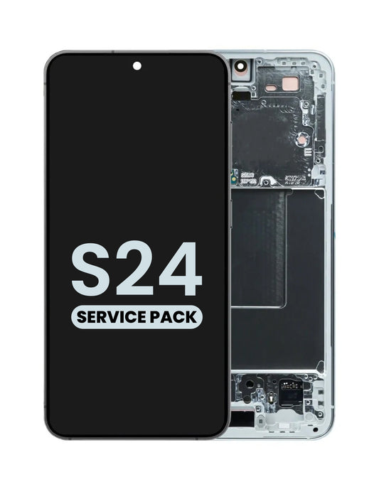 OLED Assembly with Frame for Galaxy S24 S921 (MARBLE GRAY) (Service Pack)