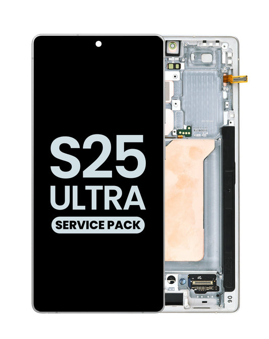 OLED Assembly with Frame for Galaxy S25 Ultra (S938) (Titanium White Silver) (Service Pack)