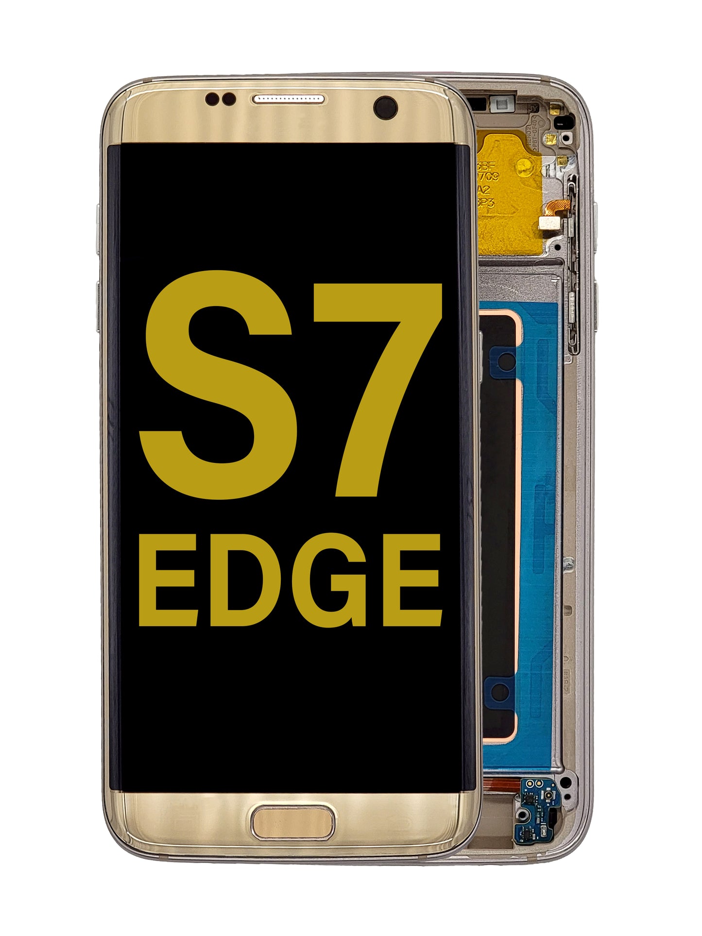 SGS S7 Edge Screen Assembly (With The Frame) (Refurbished) (Gold Platinum)