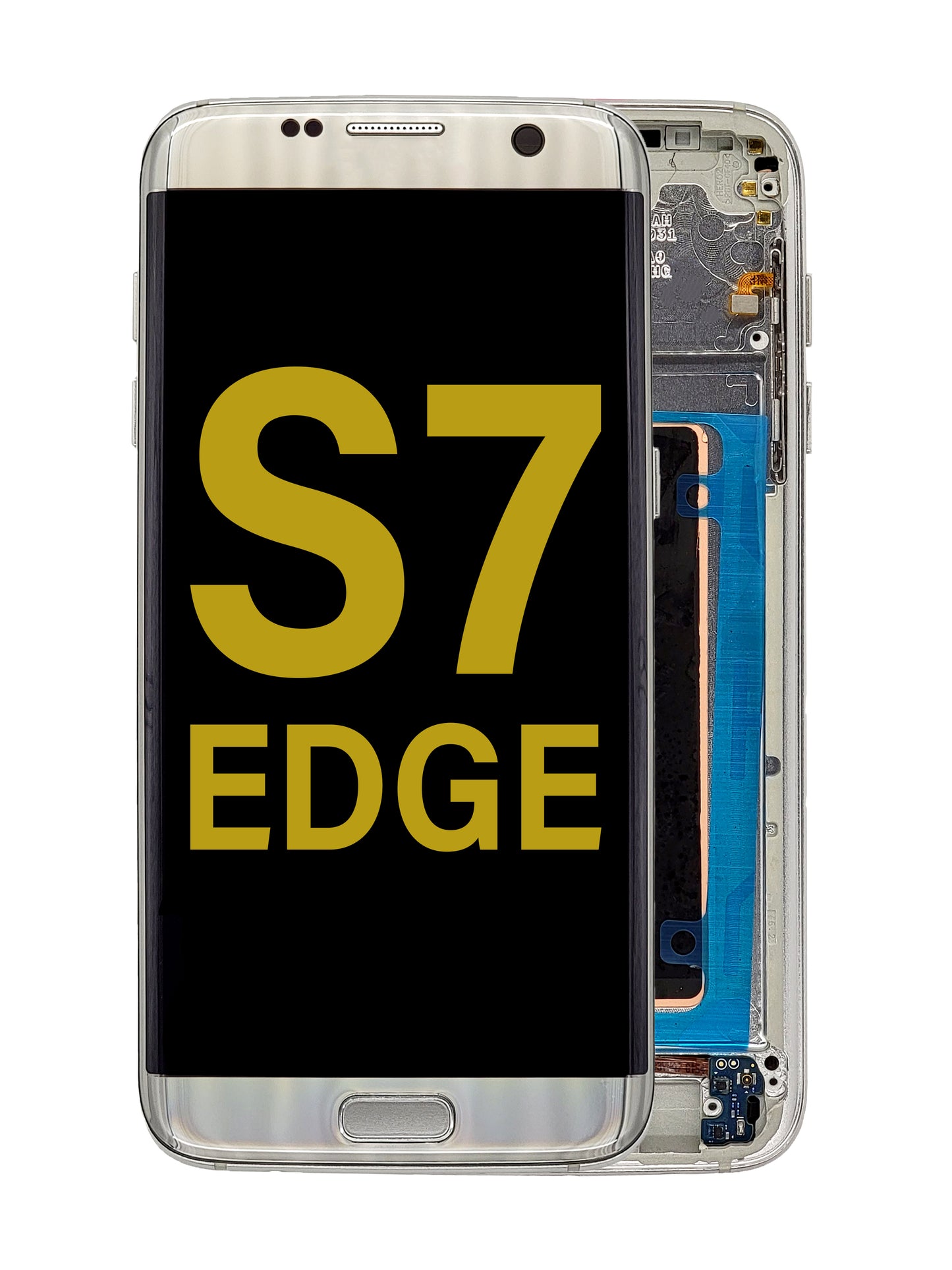 SGS S7 Edge Screen Assembly (With The Frame) (Refurbished) (Silver)