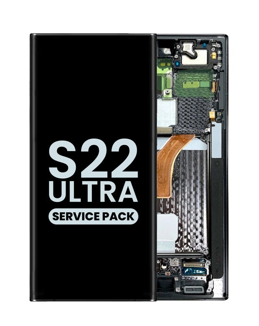 OLED Assembly with Frame for Galaxy S22 Ultra S908 (PHANTOM BLACK) (Service Pack)