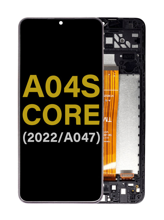 SGA A04s Core 2022 (A047) Screen Assembly (With The Frame) (Refurbished) (Black)