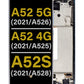 Samsung A52 2021 5G (A526) / A52 2021 4G (A525) / A52s 2021 (A528) Screen Assembly (With The Frame) (Refurbished) (Awesome Blue)