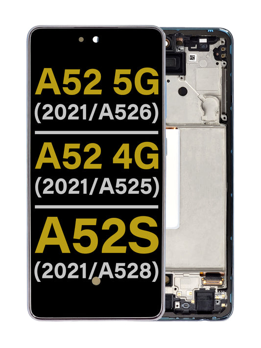 SGA A52 2021 5G (A526) / A52 2021 4G (A525) / A52s 2021 (A528) Screen Assembly (With The Frame) (Refurbished) (Awesome Blue)