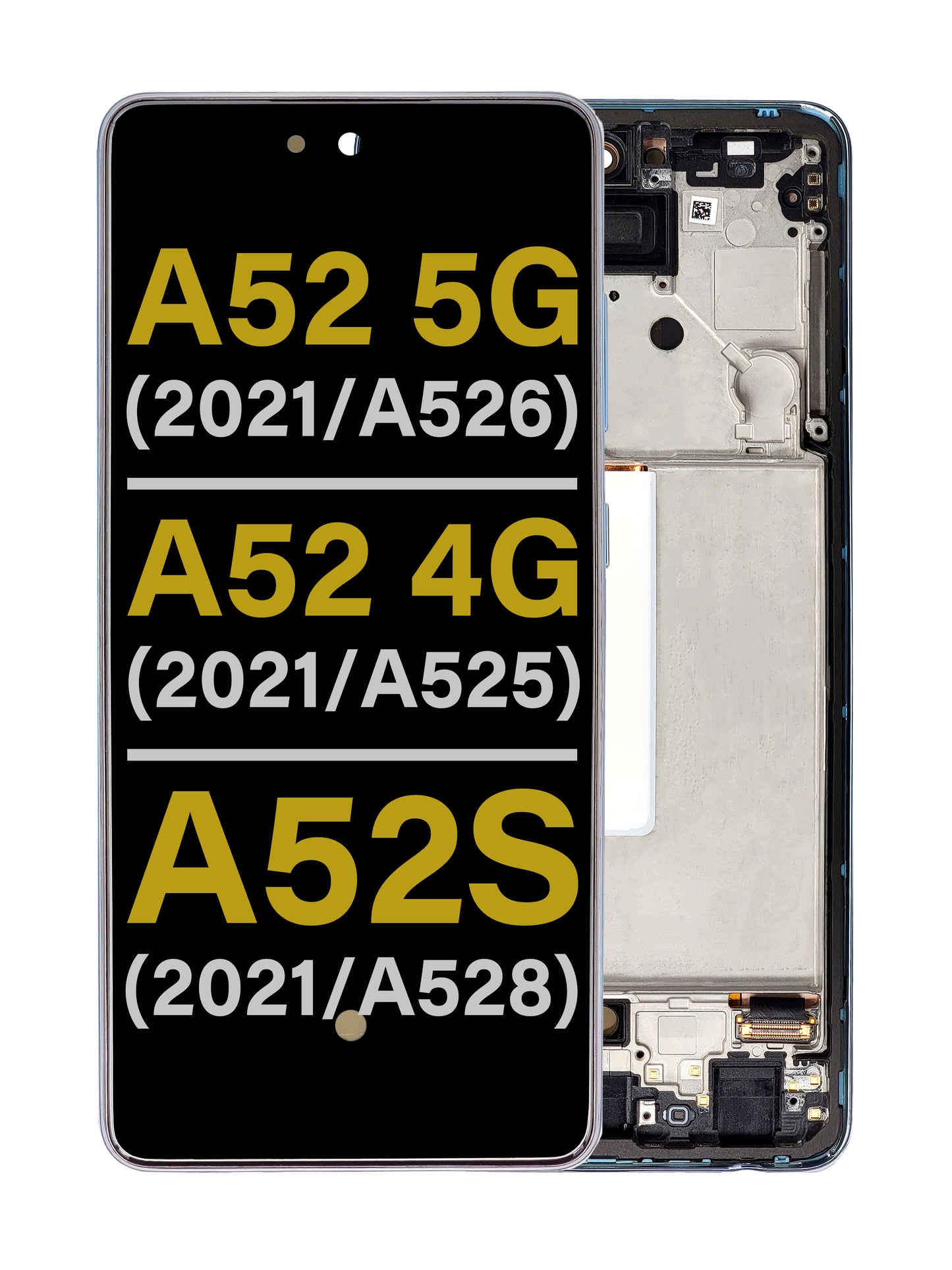 Samsung A52 2021 5G (A526) / A52 2021 4G (A525) / A52s 2021 (A528) Screen Assembly (With The Frame) (Refurbished) (Awesome Blue)