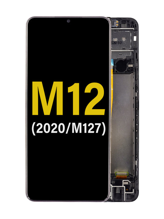 SGO Galaxy M12 (2020 / M127) Screen Assembly (With The Frame) (Service Pack) (Black)