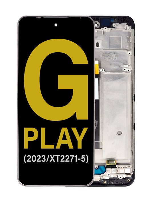 Moto G Play 2023 (XT2271-5) Screen Assembly (With The Frame) (Refurbished) (Black)