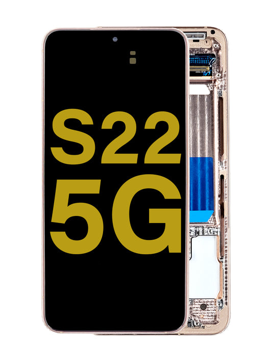 SGS S22 (5G) Screen Assembly (With The Frame) (Service Pack) (Pink Gold)