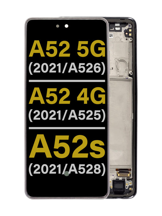 SGA A52 2021 5G (A526) / A52 2021 4G (A525) / A52s 2021 (A528) Screen Assembly (With The Frame) (Service Pack) (Awesome Black)