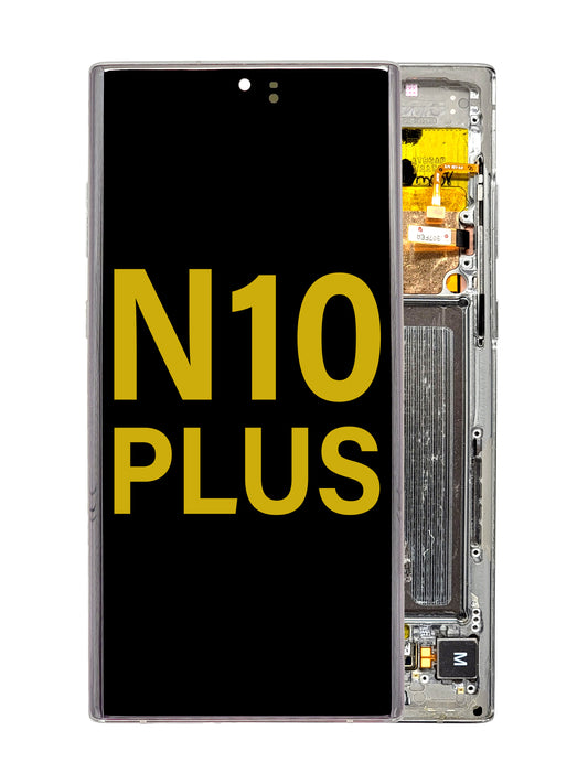OLED Assembly with Frame for Galaxy Note 10 Plus N975 (AURA WHITE) (Service Pack)