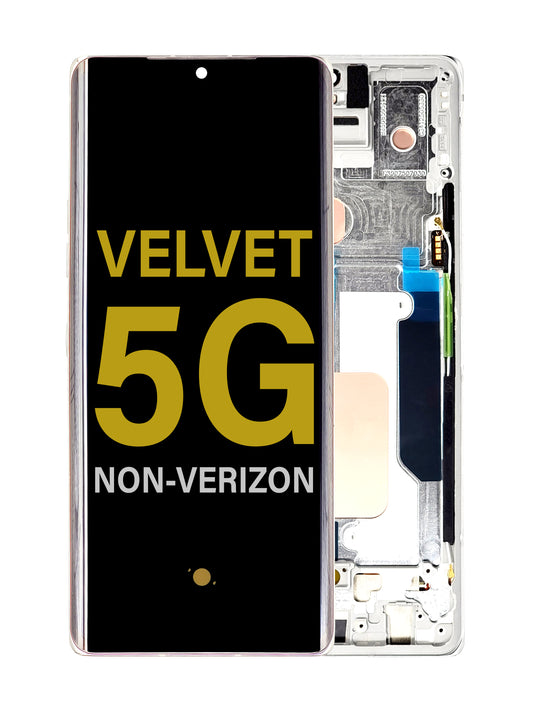 LGV Velvet 5G (Non-Verizon Version) Screen Assembly (With The Frame) (Refurbished) (Silver)