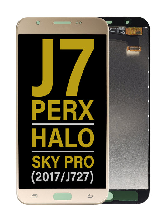 SGJ J7 Perx / Halo / Sky Pro (J727 / 2017) Screen Assembly (Without The Frame) (Refurbished) (Gold)