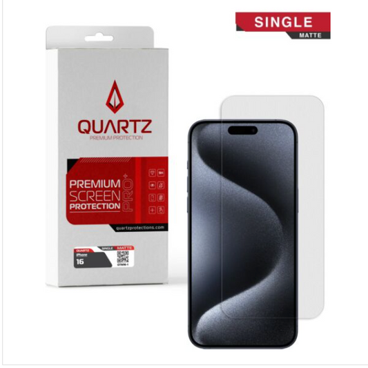 QUARTZ Matte Tempered Glass for iPhone 16 (Single Pack)