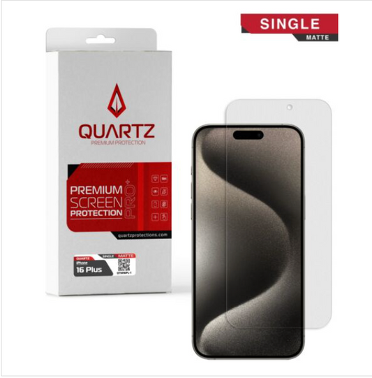 QUARTZ Matte Tempered Glass for iPhone 16 Plus (Single Pack)