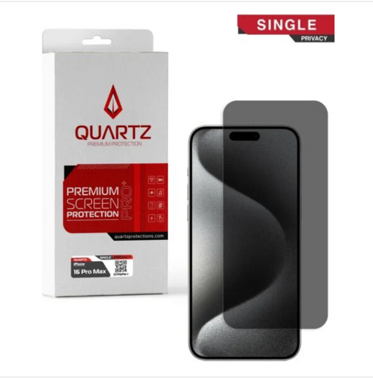 QUARTZ Privacy Tempered Glass for iPhone 16 Pro Max (Single Pack)