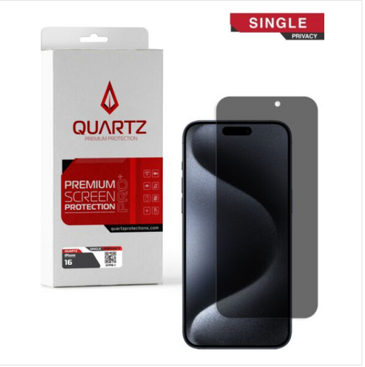 QUARTZ Privacy Tempered Glass for iPhone 16 (Single Pack)