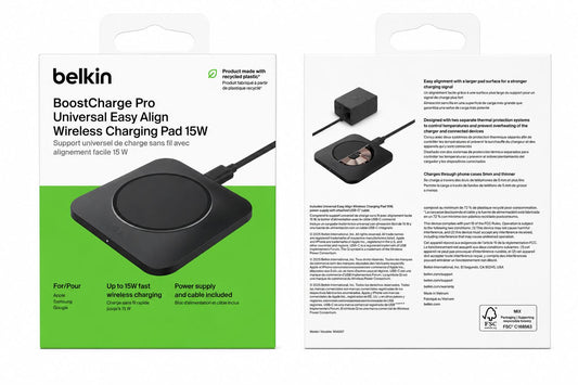 Belkin BoostCharge Pro Universal Easy Align Wireless Charging Pad 15W (Open Box)