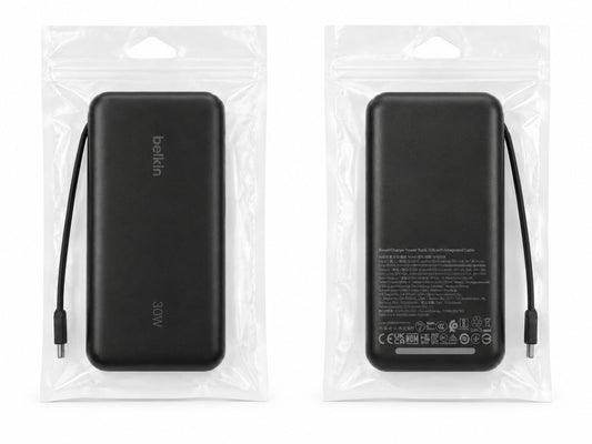 Belkin Power Bank with Integrated Cable 20000 mAh 30W (in Bag)