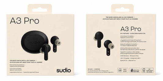 Sudio A3 Pro Audio In-Ear Noise Cancelling True Wireless Earbuds (Open Box)