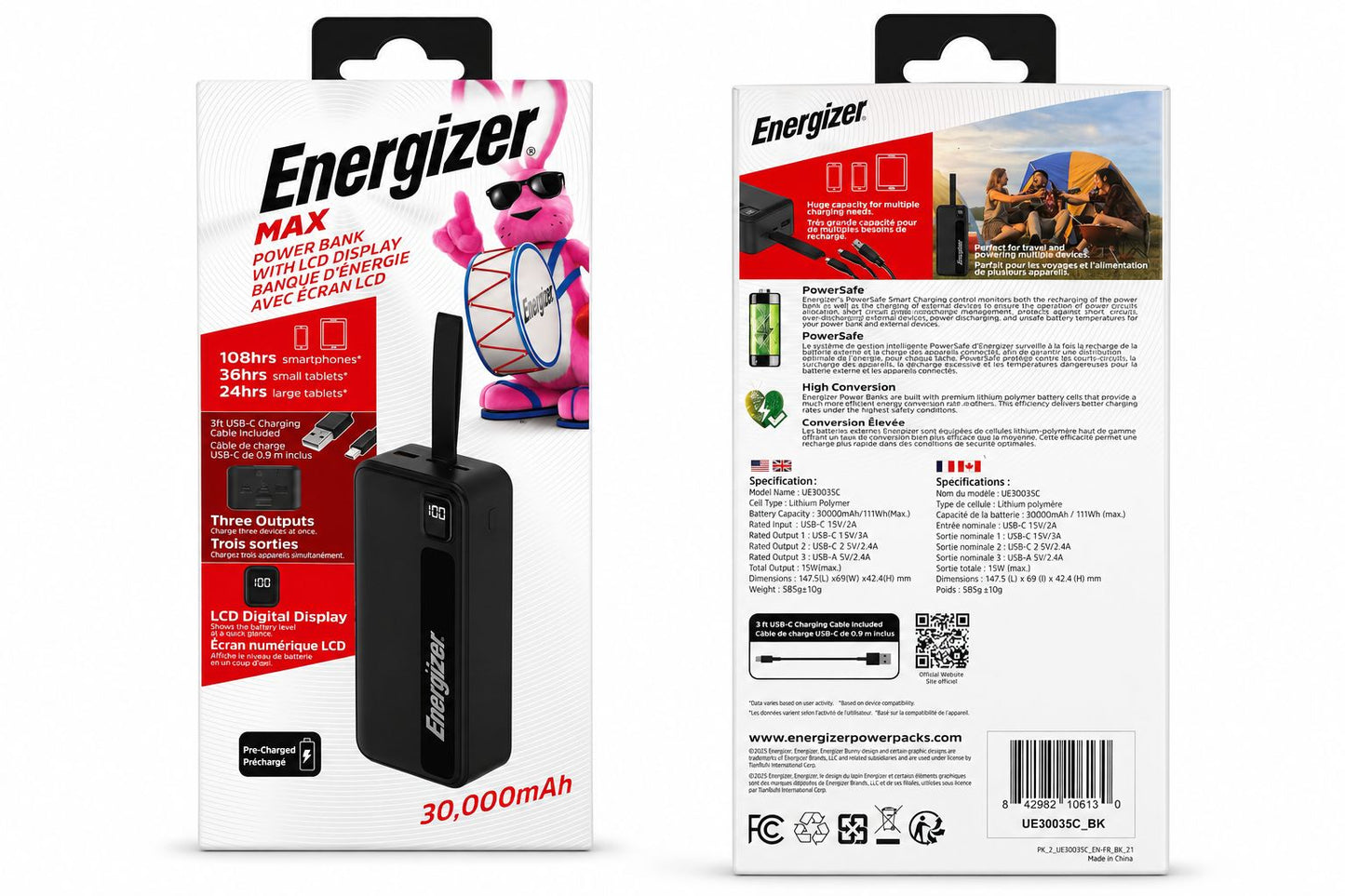 Energizer Ultimate 30000 mAh USB-C/USB-A Power Bank (Open Box)