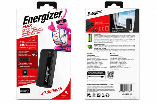 Energizer 20,000mAh Power Bank (Open Box)