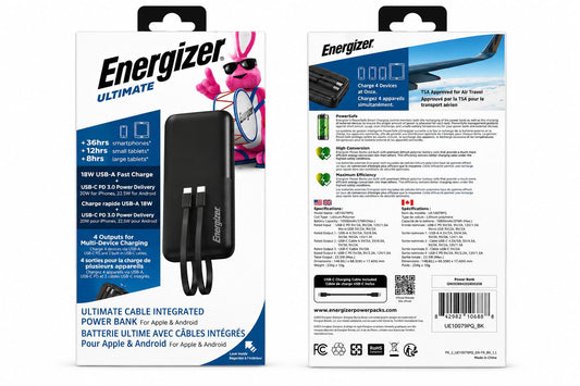 Energizer - 10,000mAh 22.5W 4-Port Universal Fast Charging Power Bank (Open Box)