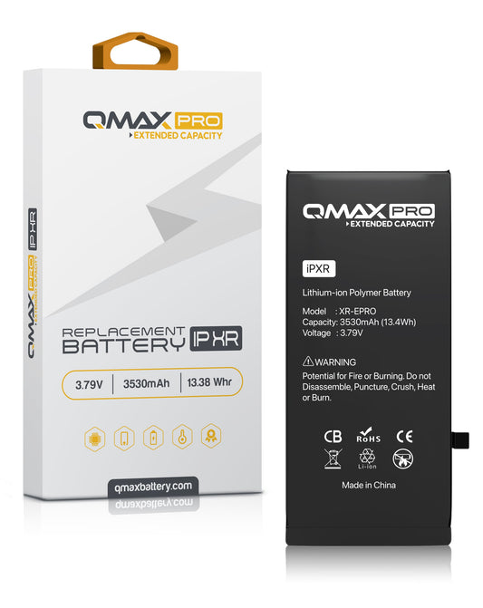 QMAX Pro Extended Capacity Replacement Battery for iPhone XR (3530 mAh) (Only Ground Shipping)