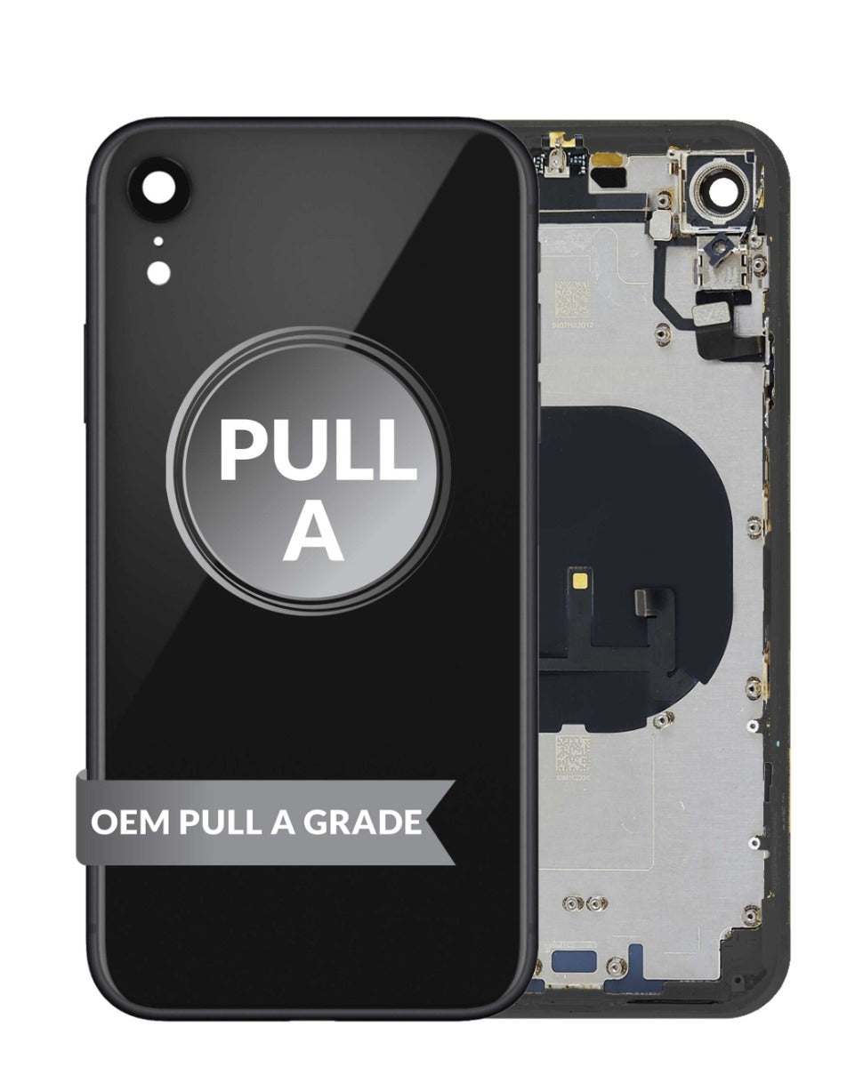 Back Housing Frame with Small Components Pre-Installed for iPhone XR (BLACK) (OEM Pull A Grade)