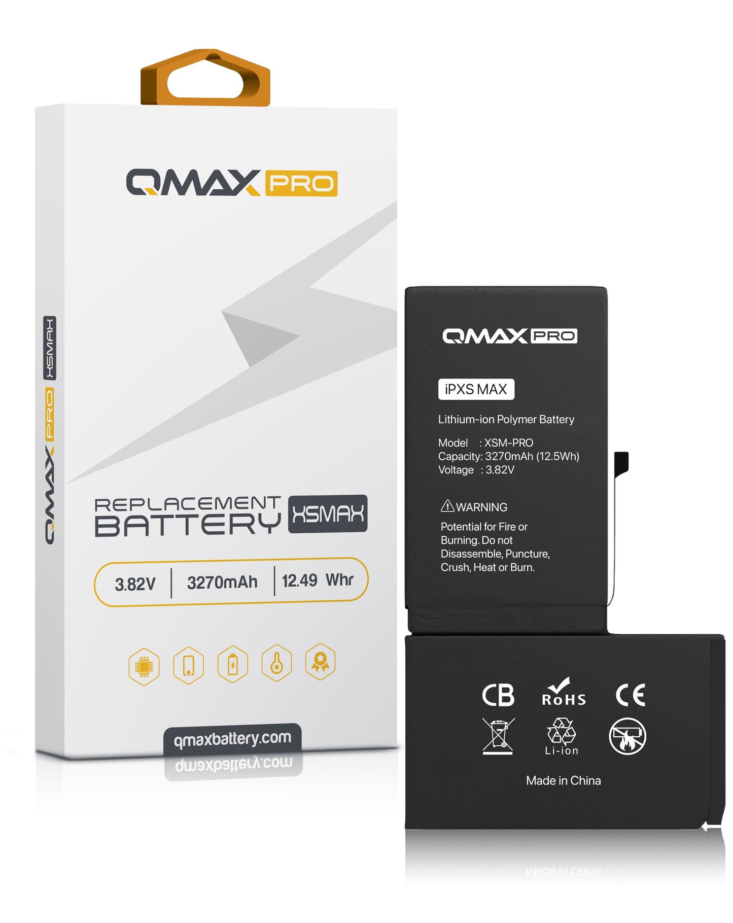 QMAX Pro iPhone XS Max Replacement Battery (3270 mAh)