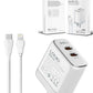 LDNIO A2528C Dual USB C Wall Charger with USB C-L MFI Cable (3ft) (35W) (Only Ground Shipping)