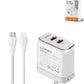 LDNIO A2528C Dual USB C Wall Charger with USB C-L MFI Cable (3ft) (35W) (Only Ground Shipping)