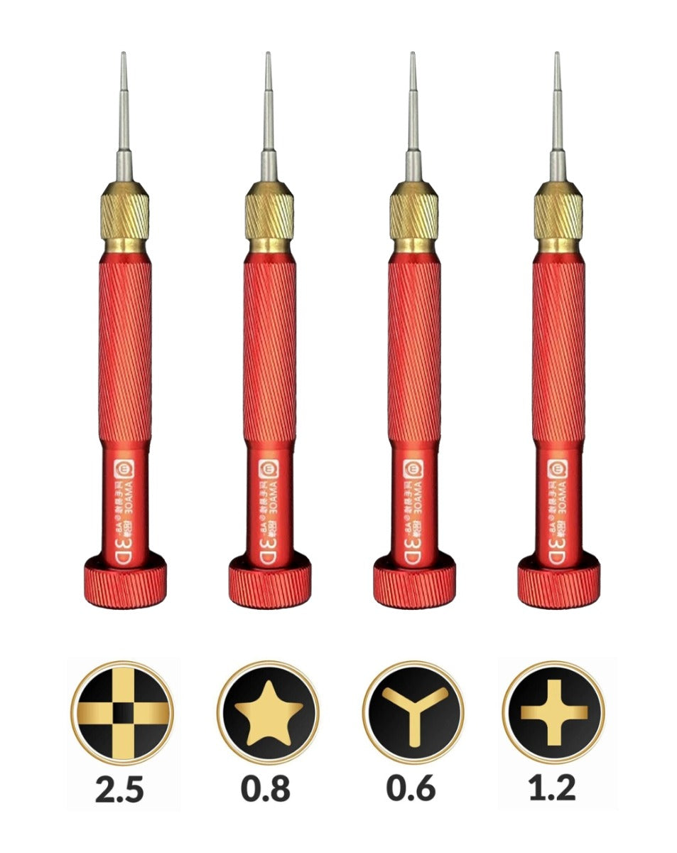 AMAOE 3D Precision Screwdriver Aluminum Drill - 4 Pcs Set (Not Returnable)