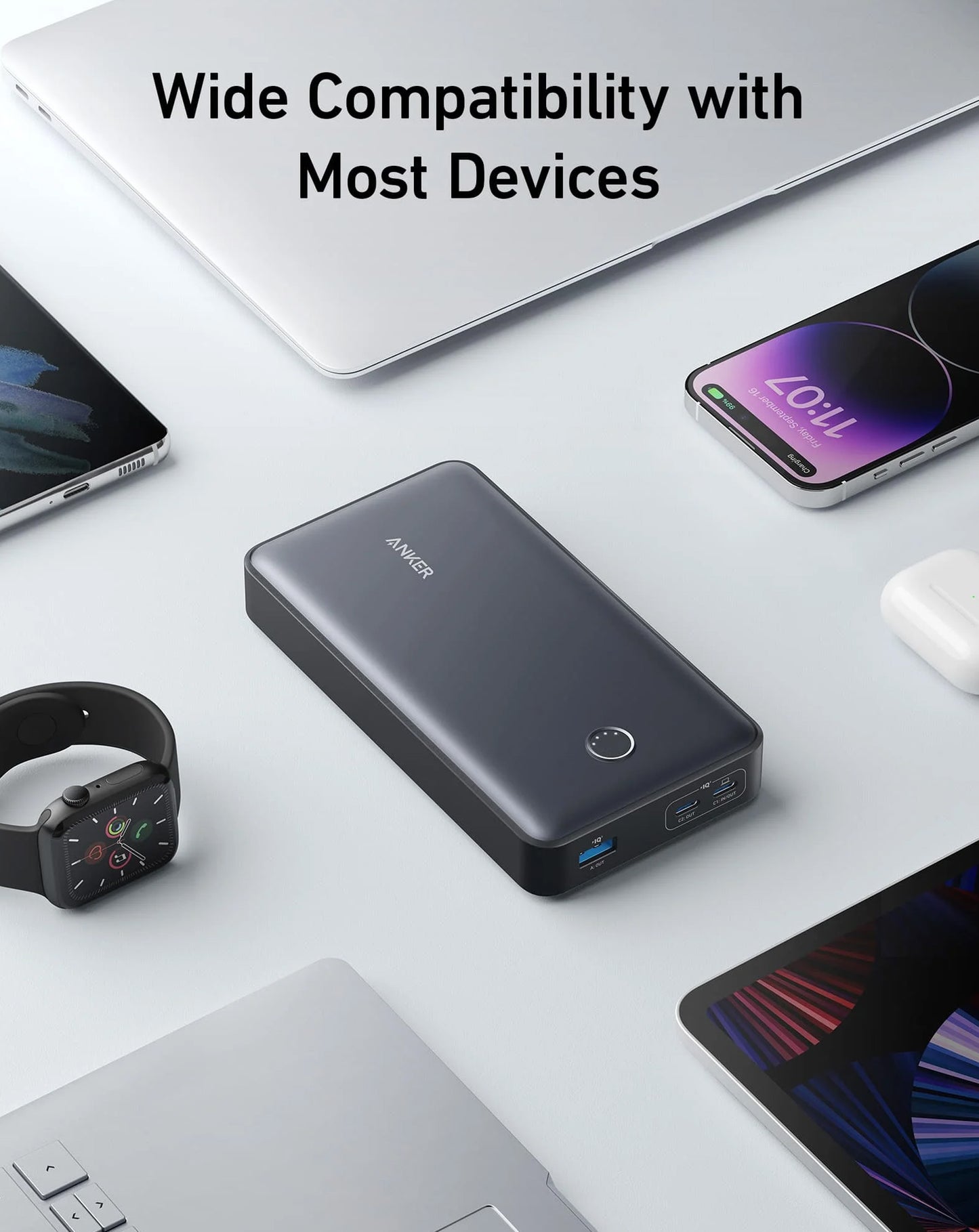 Anker 537 Powercore Power Bank (24000 mAh / 65W) (BLACK) (Only Ground Shipping)