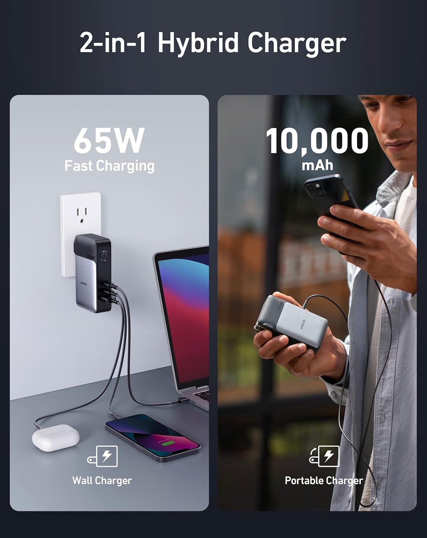 Anker 733 GaNPrime Power Bank (10000 mAh / 65W) (BLACK) (Only Ground Shipping)