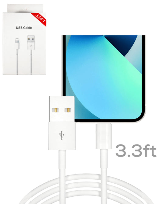 USB Type A to Lightning Charging Data Cable (3ft)