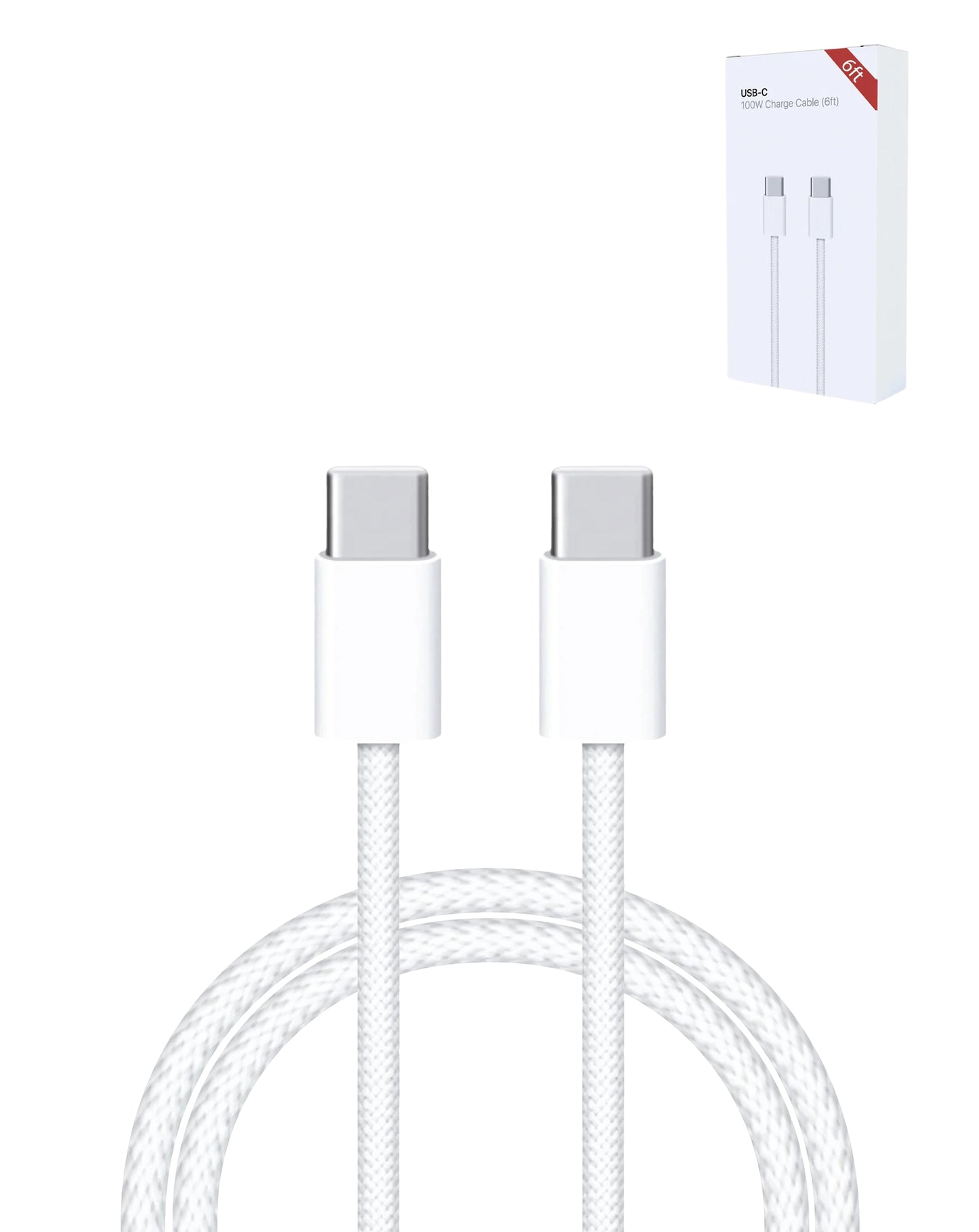 USB C-C Fast Charging Cable for iPhone 16 / 15 and iPads Series (6ft) (100W)