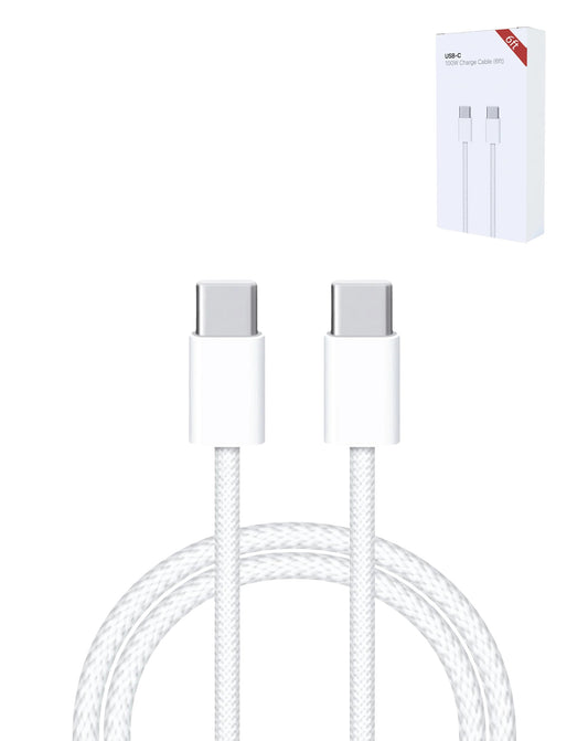 USB C-C Fast Charging Cable for iPhone 16 / 15 and iPads Series (6ft) (100W)