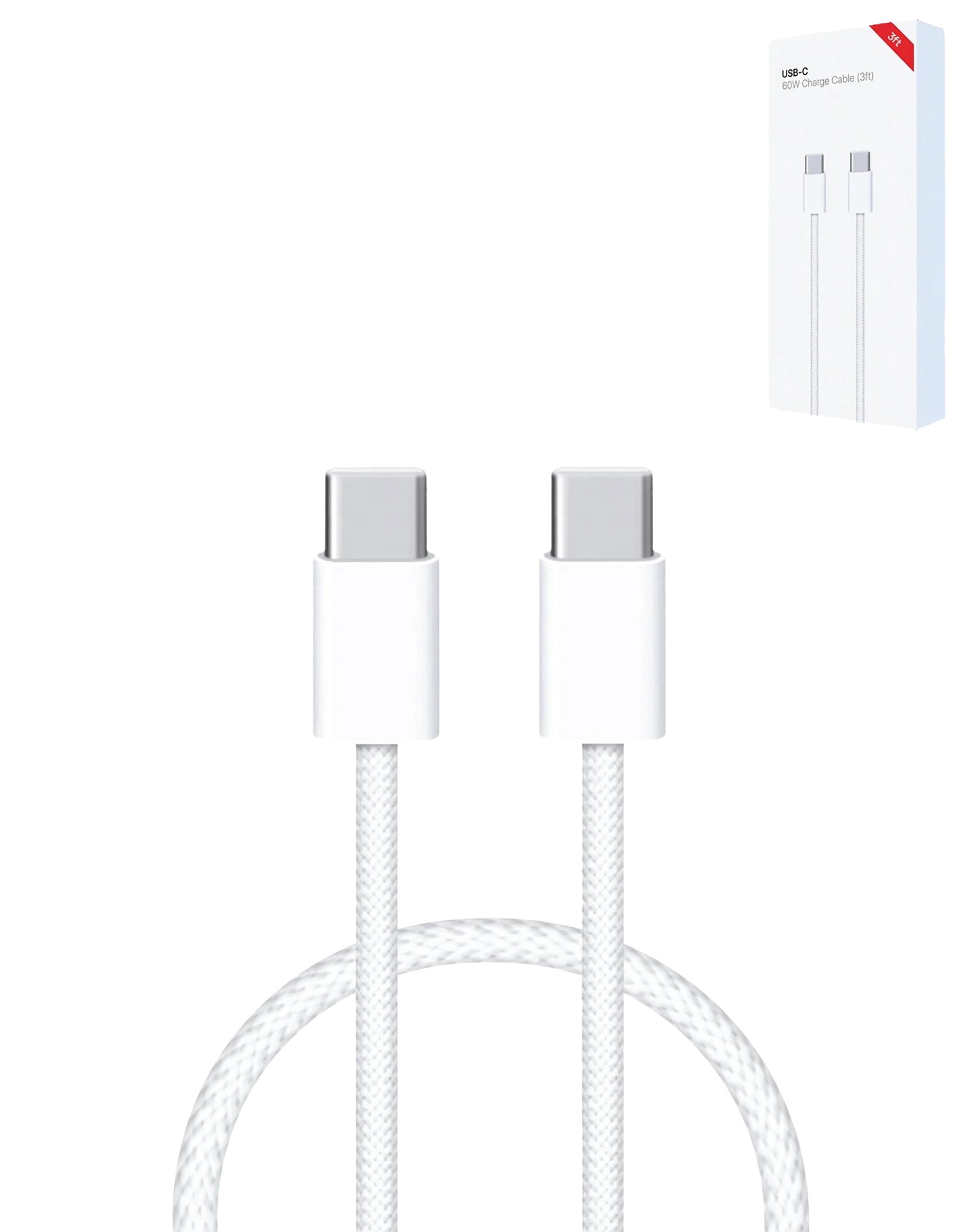 USB C-C Fast Charging Cable for iPhone / iPads / AirPods Series (3ft) (60W) (Only Ground Shipping)