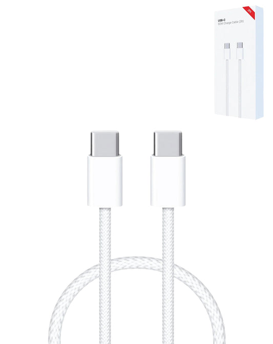 USB C-C Fast Charging Cable for iPhone / iPads / AirPods Series (3ft) (60W) (Only Ground Shipping)