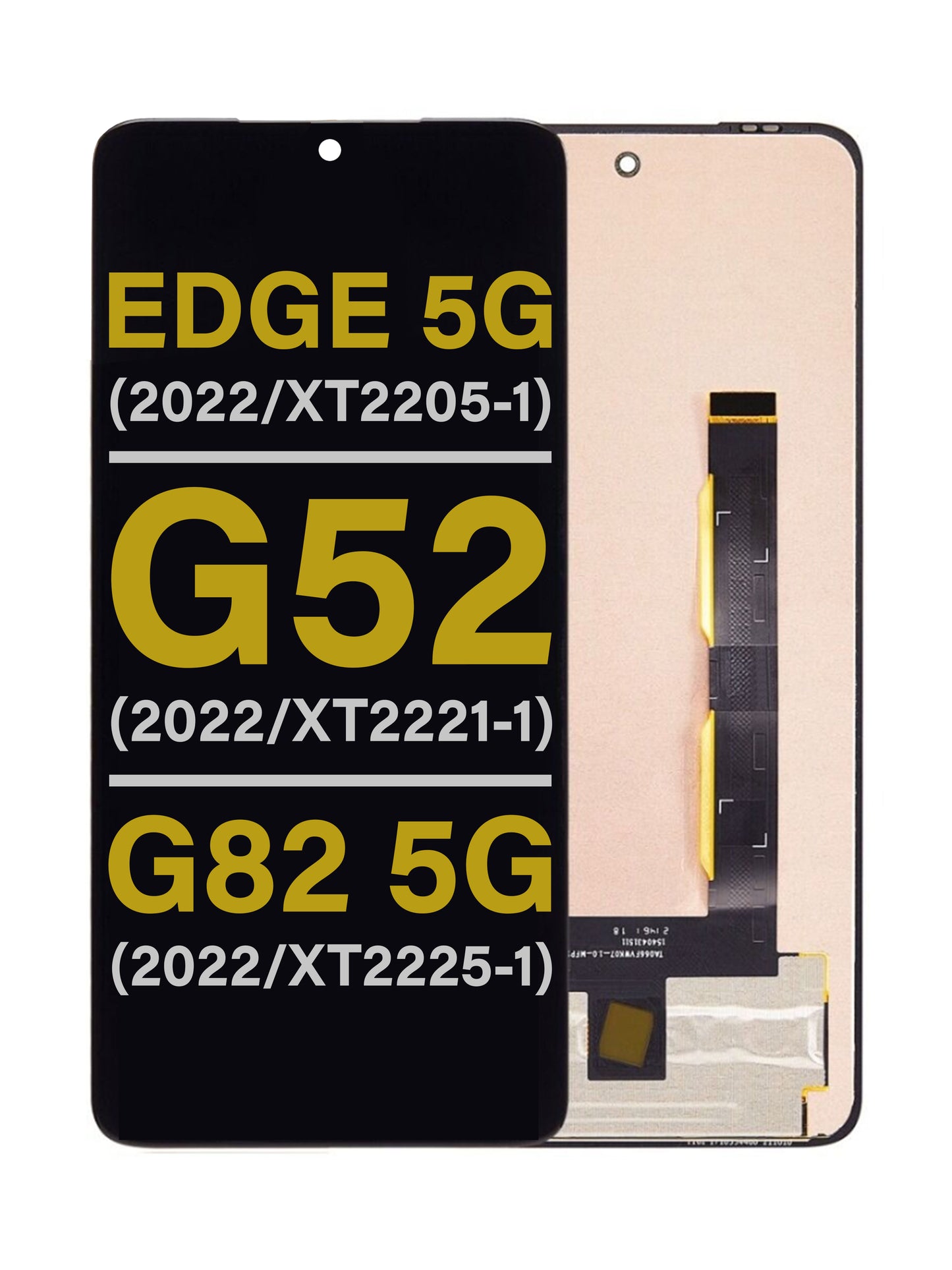 Moto Edge 5G 2022 (XT2205-1) / G52 2022 (XT2221-1 ) / G82 5G 2022 (XT2225-1) Screen Assembly (Without The Frame) (Refurbished) (Black)