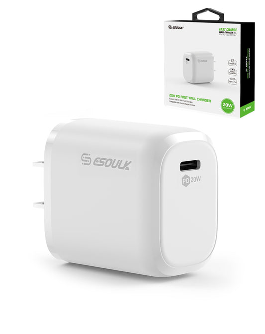 Esoulk USB C Wall Adapter (20W) (WHITE) (Only Ground Shipping)